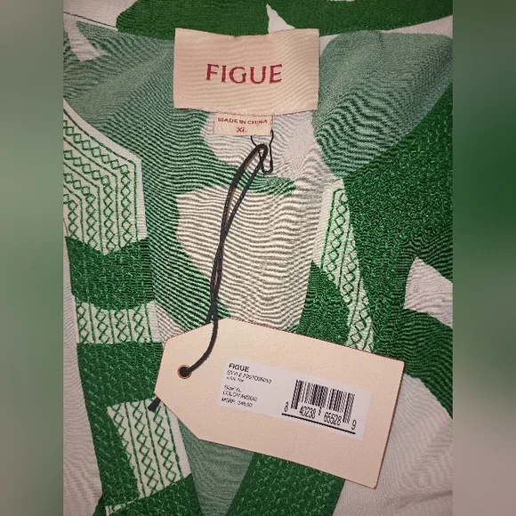 New Figue Green and White Women's Top SZXL - Picture 5 of 6